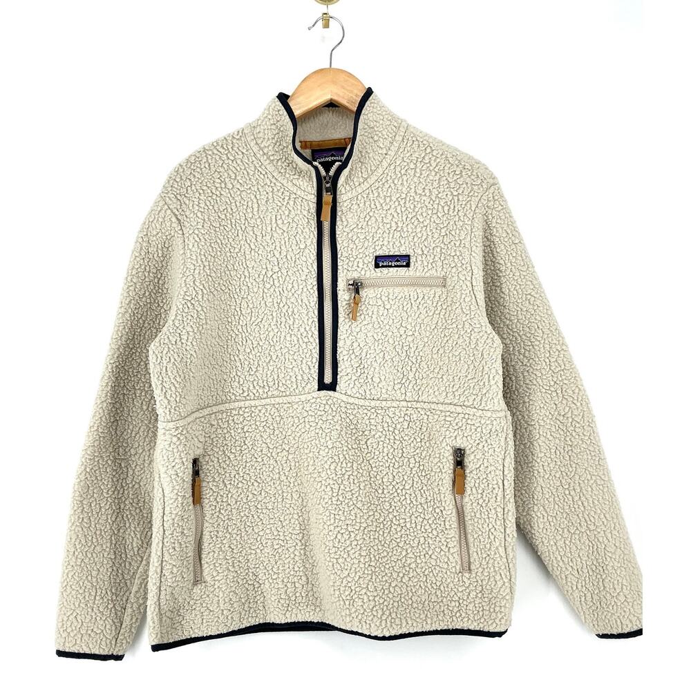Patagonia Retro Pile Marsupial Fleece Pullover Cream Women’s L 22835 FA19